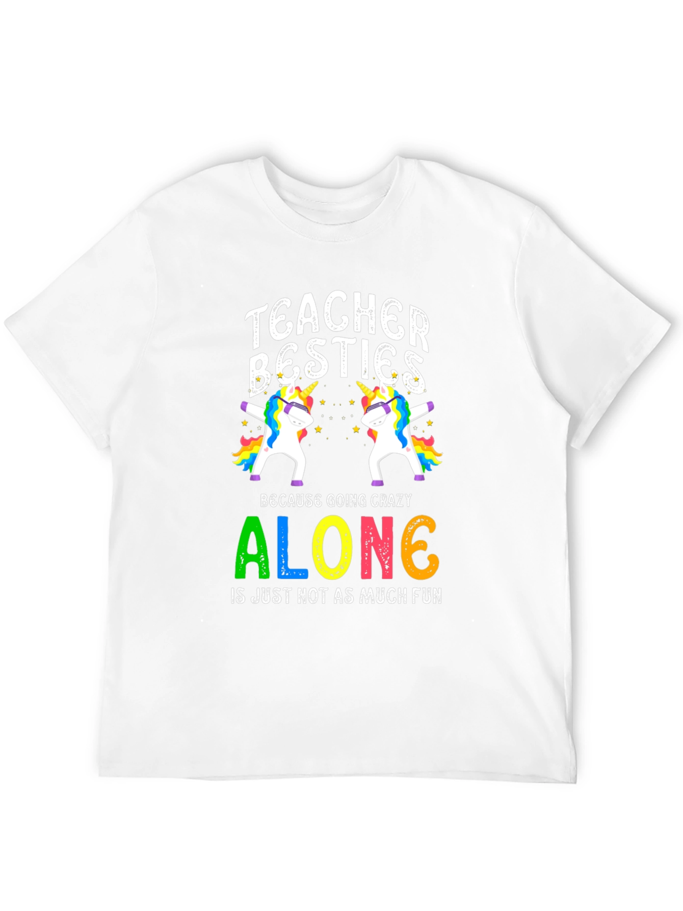 Teacher Besties Unicorn Graphic T-Shirt
