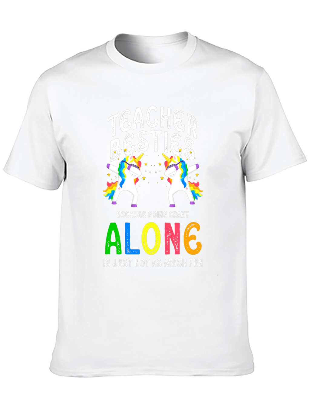 Teacher Besties Unicorn Graphic T-Shirt