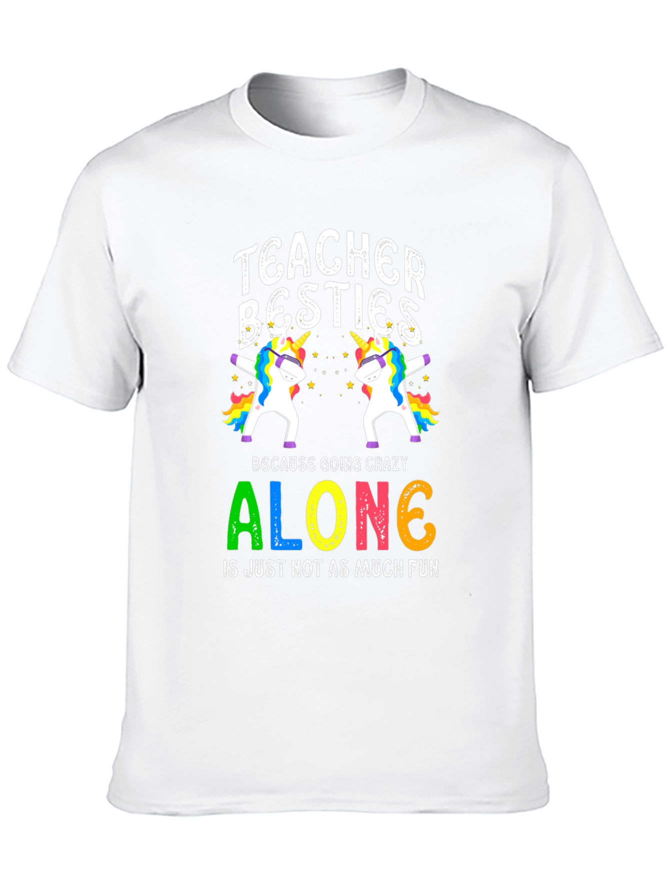 Teacher Besties Unicorn Graphic T-Shirt