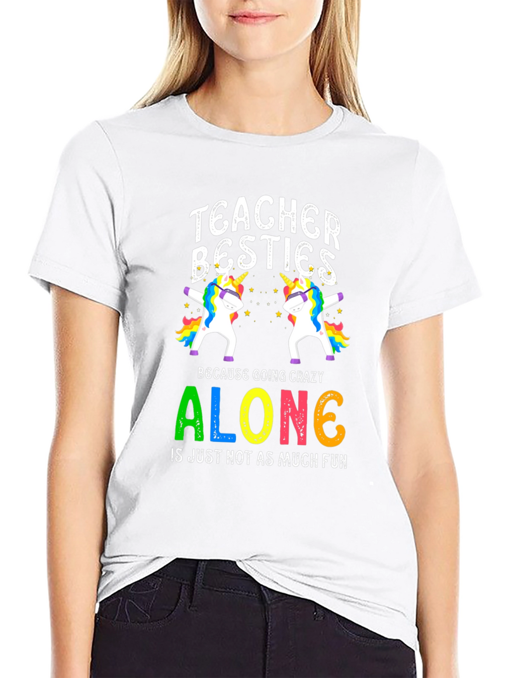 Teacher Besties Unicorn Graphic T-Shirt