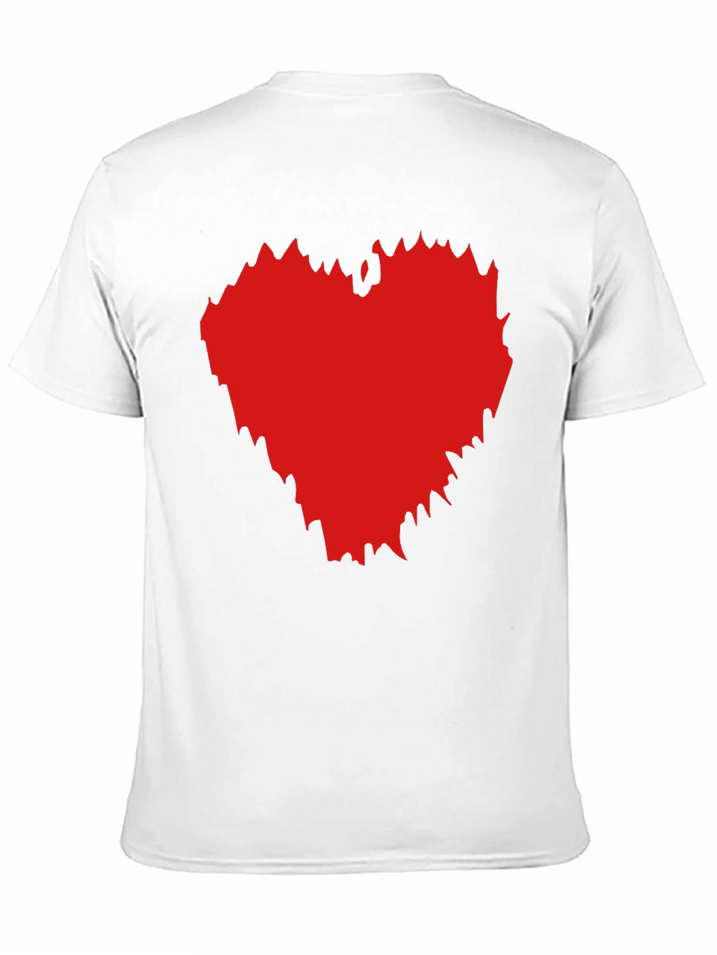 Black T-Shirt with Red Heart Graphic