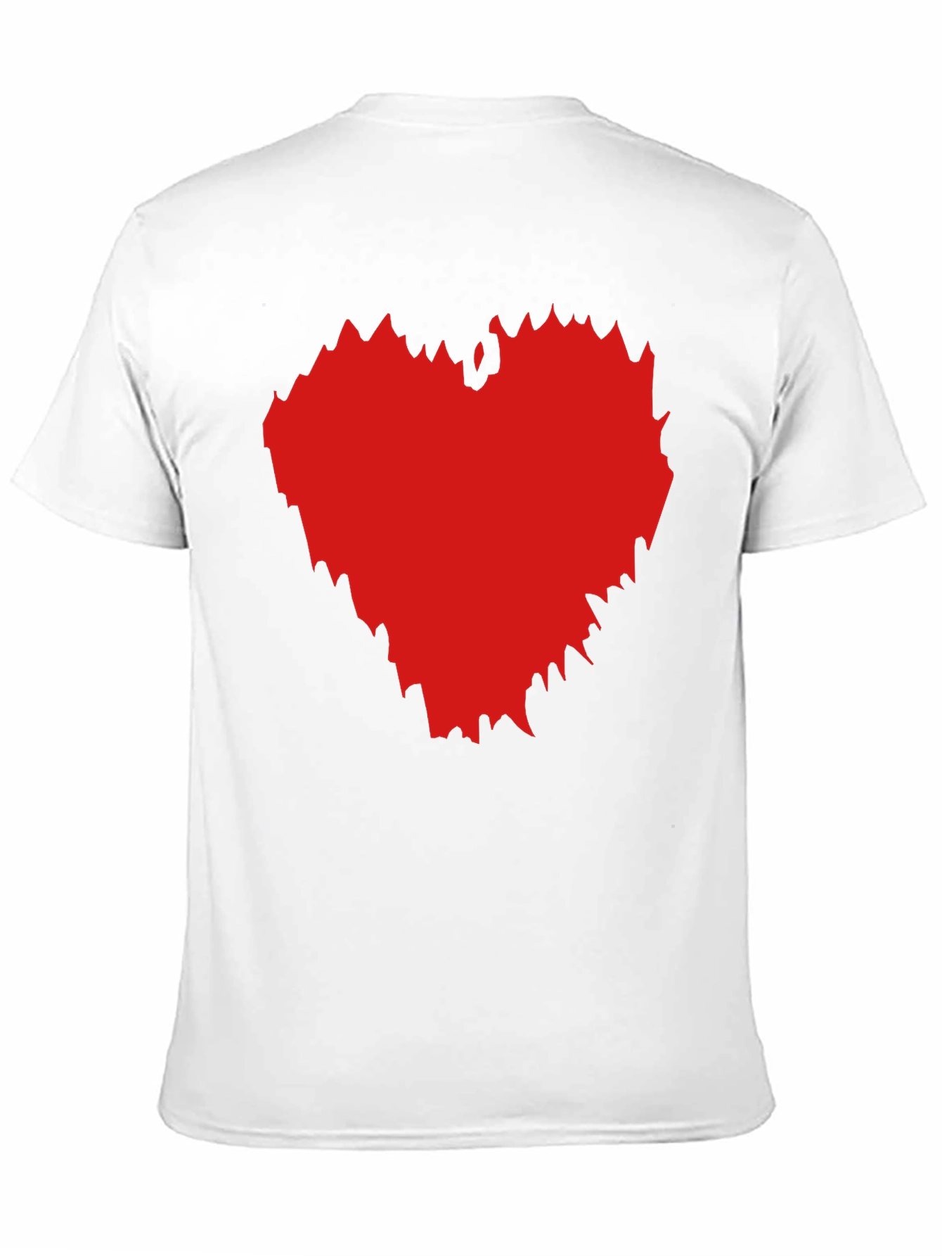 Black T-Shirt with Red Heart Graphic