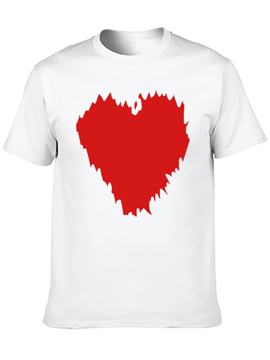 Black T-Shirt with Red Heart Graphic