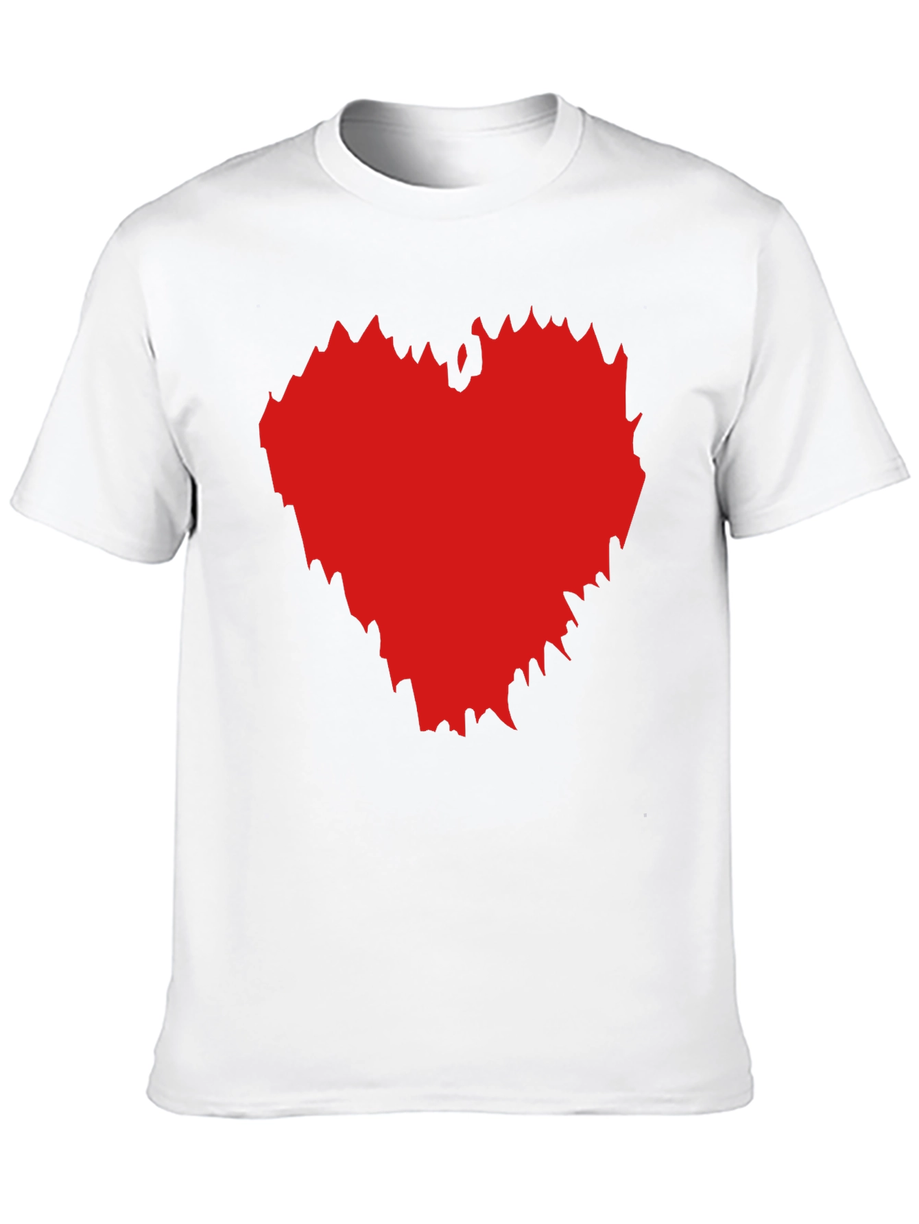 Black T-Shirt with Red Heart Graphic