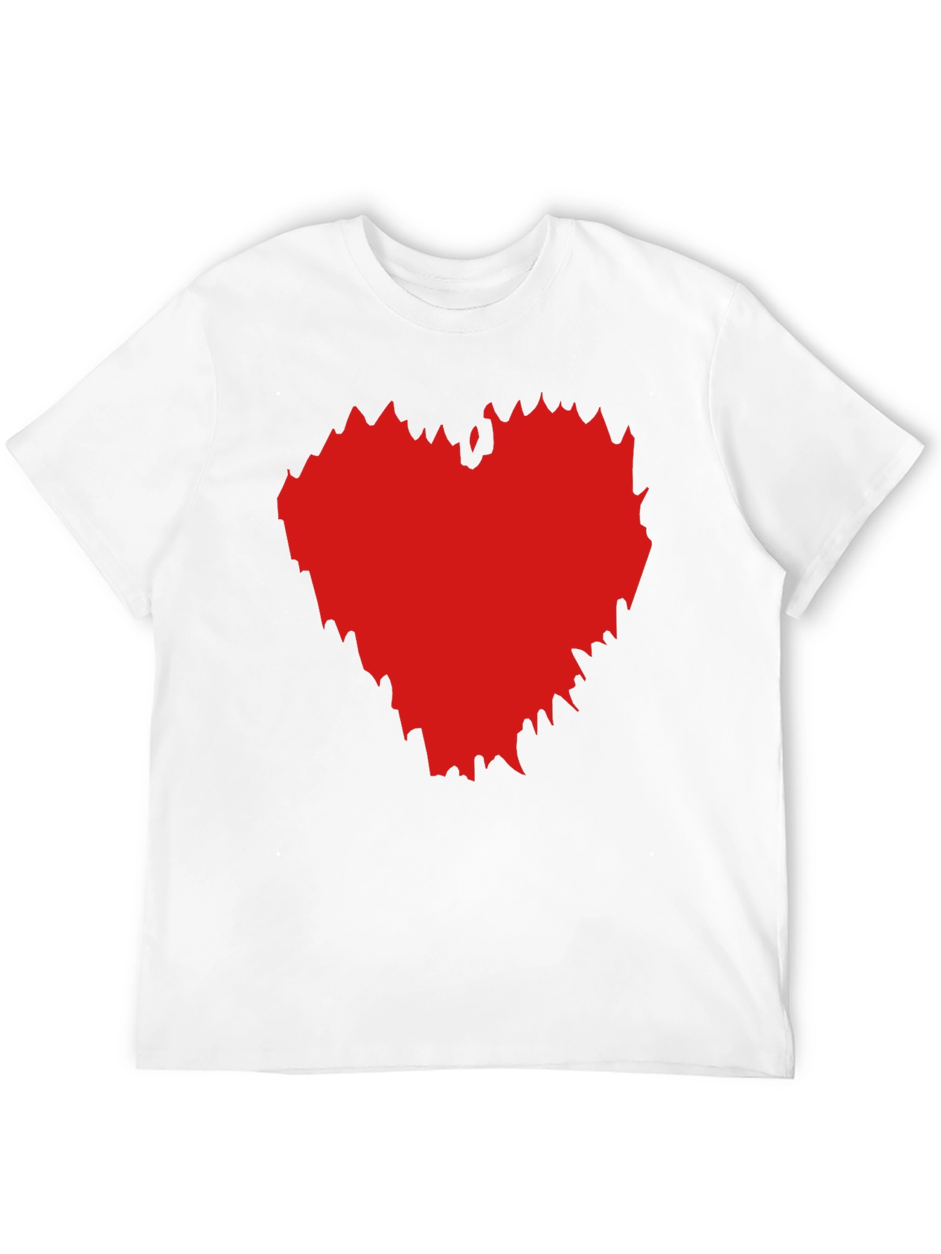 Black T-Shirt with Red Heart Graphic
