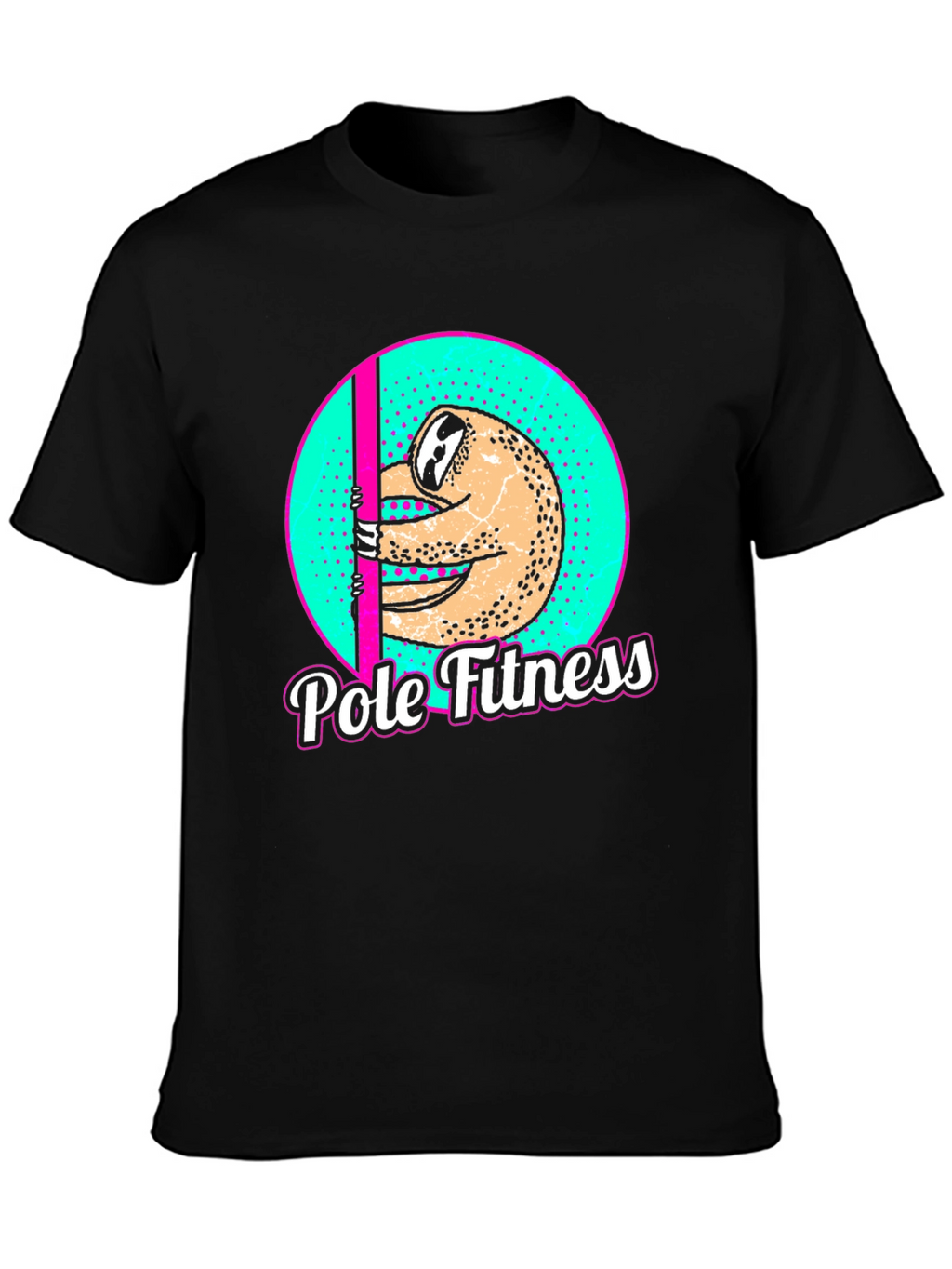 Sloth Pole Fitness Graphic T-Shirt - Black