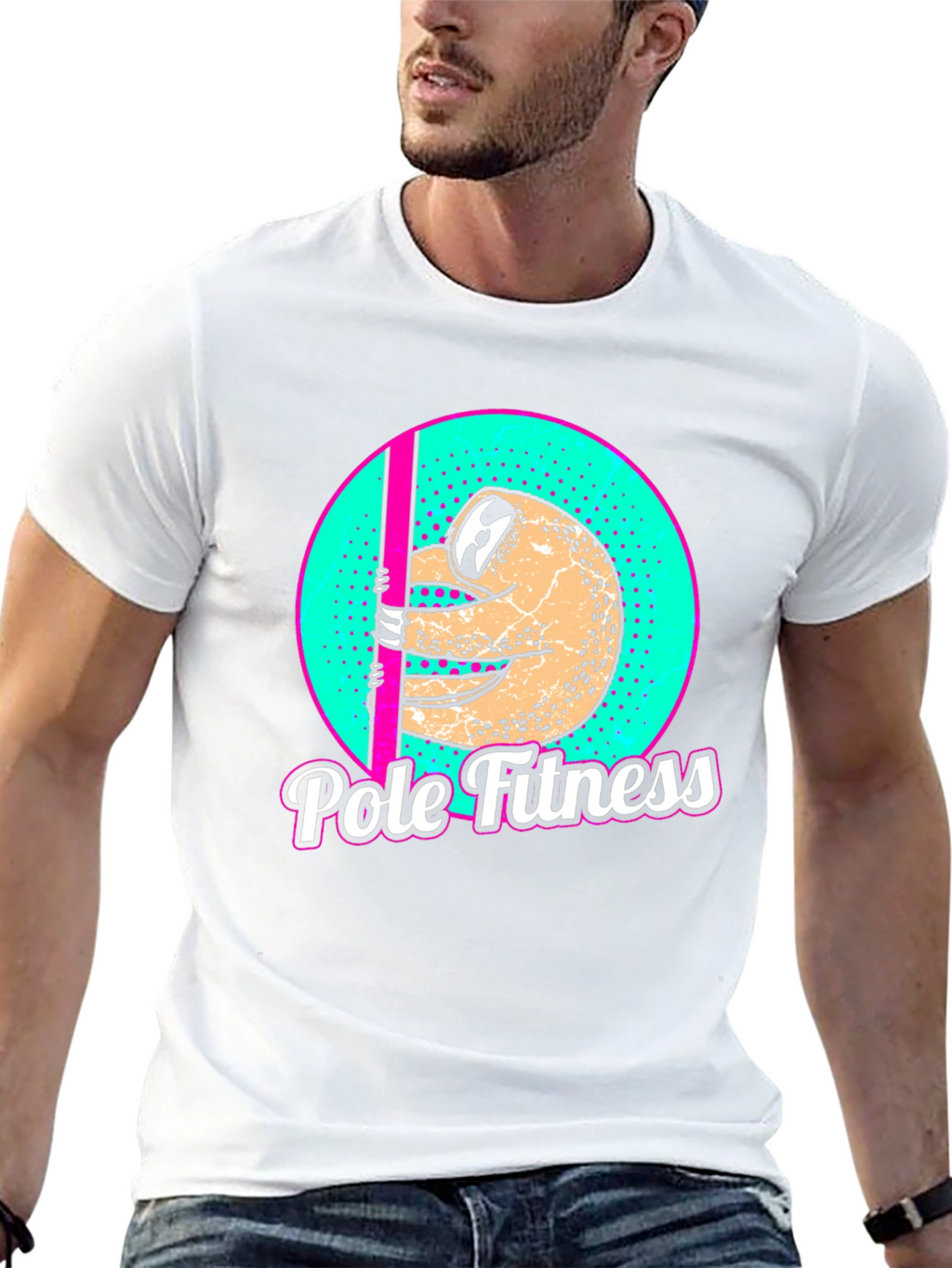 Sloth Pole Fitness Graphic T-Shirt - Black