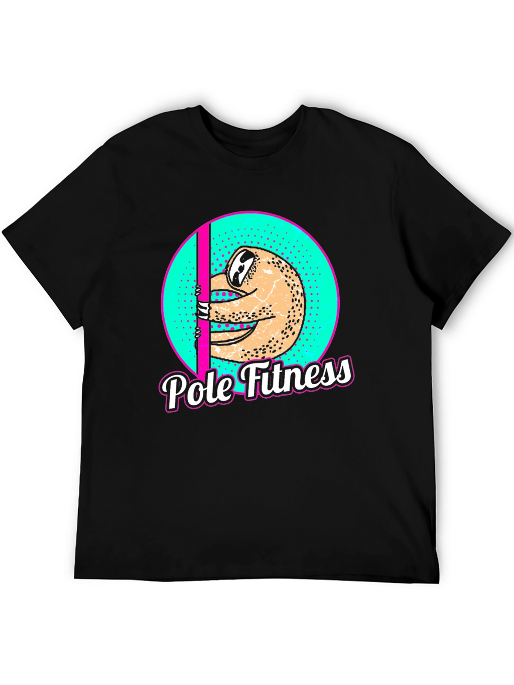 Sloth Pole Fitness Graphic T-Shirt - Black