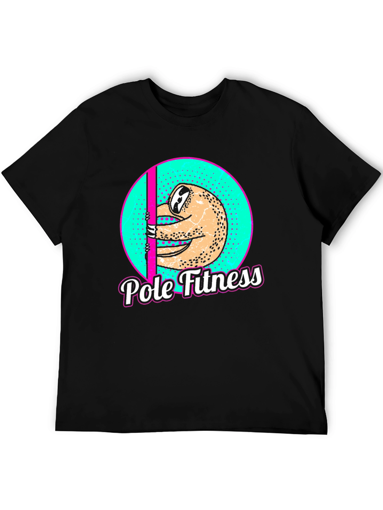 Sloth Pole Fitness Graphic T-Shirt - Black