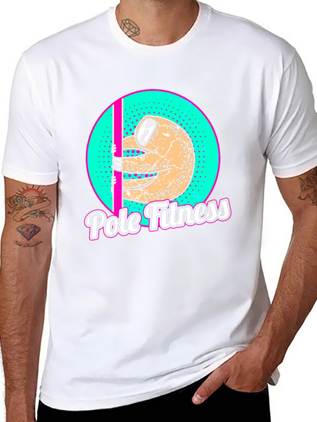 Sloth Pole Fitness Graphic T-Shirt - Black