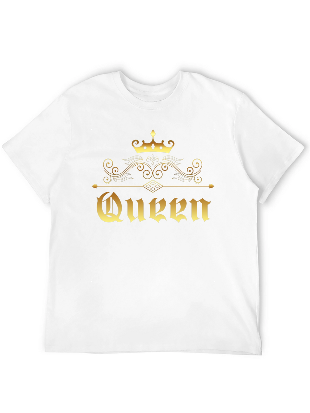 Golden Queen Crown Graphic Black T-Shirt
