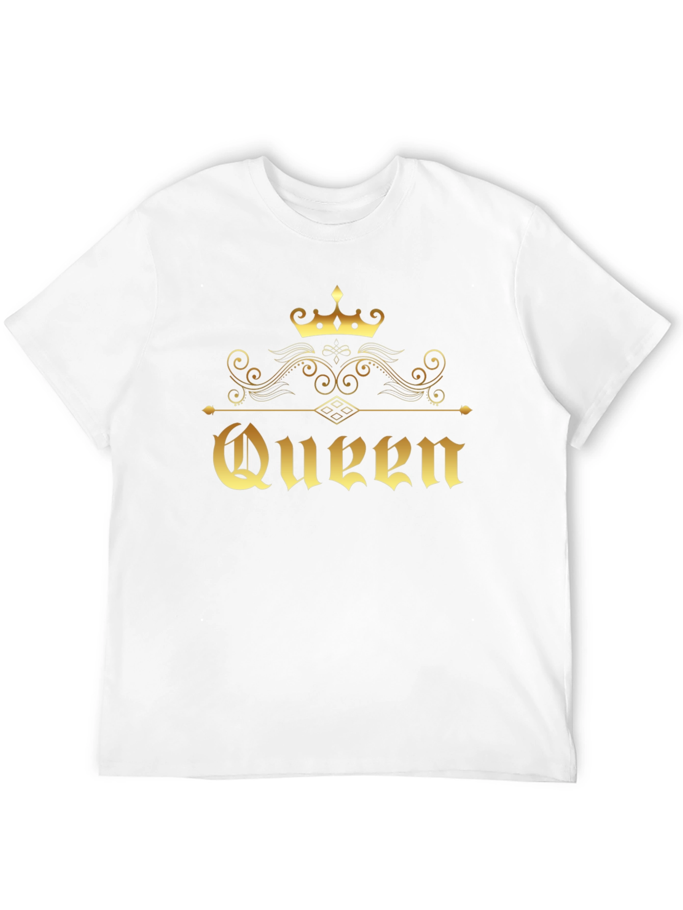 Golden Queen Crown Graphic Black T-Shirt