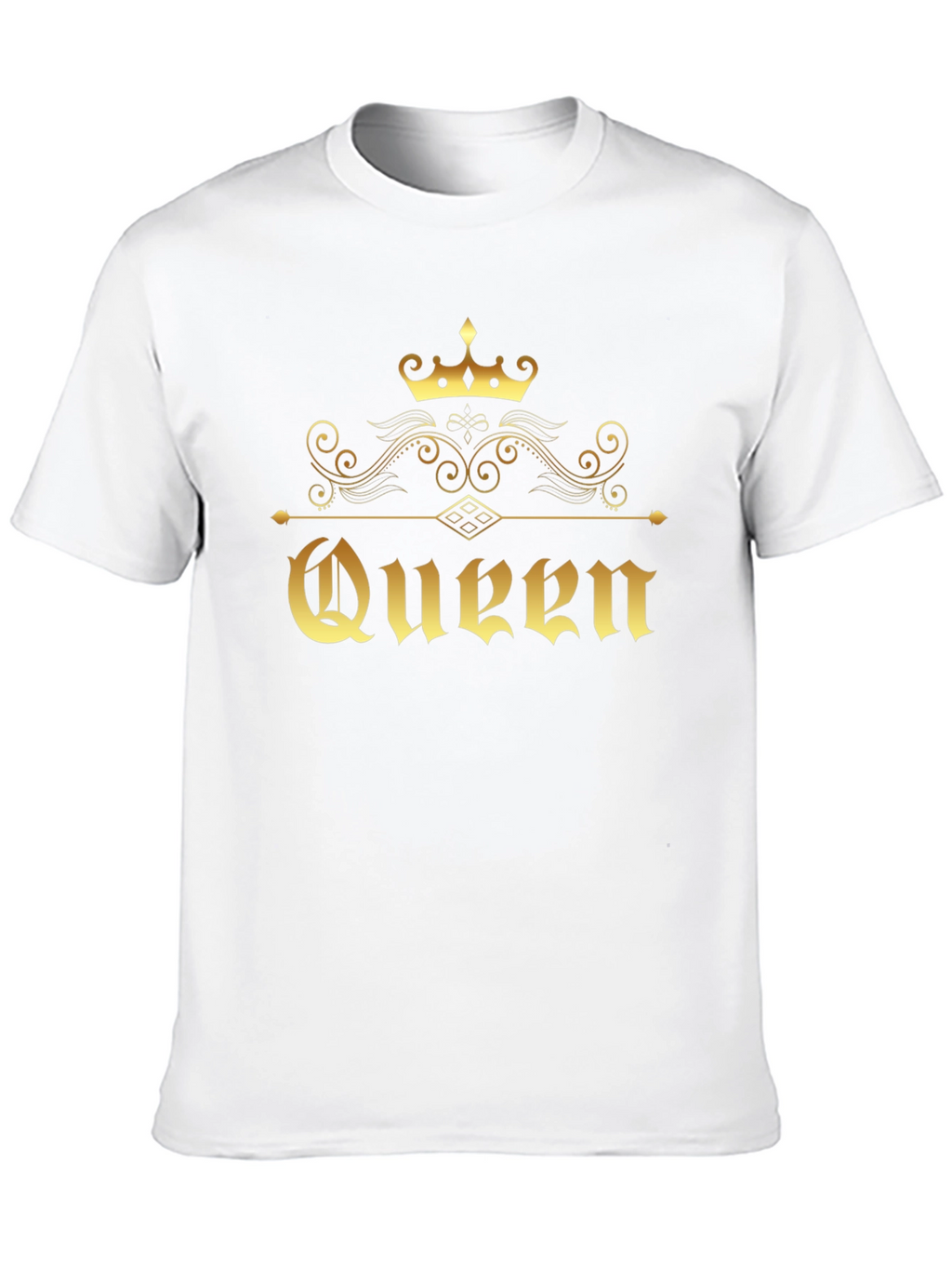 Golden Queen Crown Graphic Black T-Shirt
