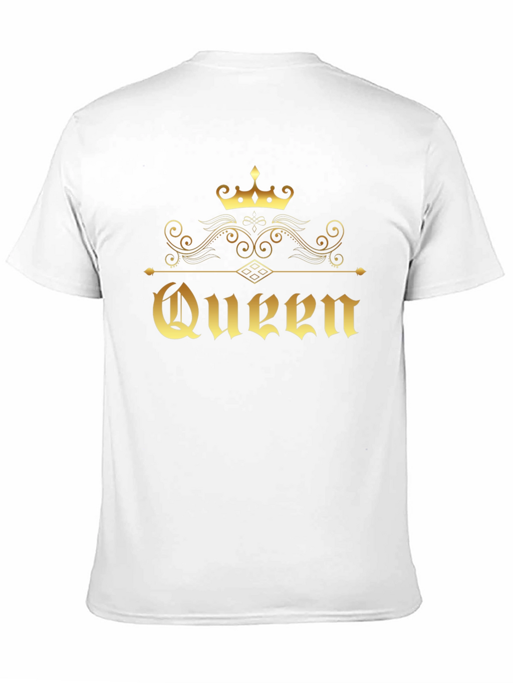 Golden Queen Crown Graphic Black T-Shirt