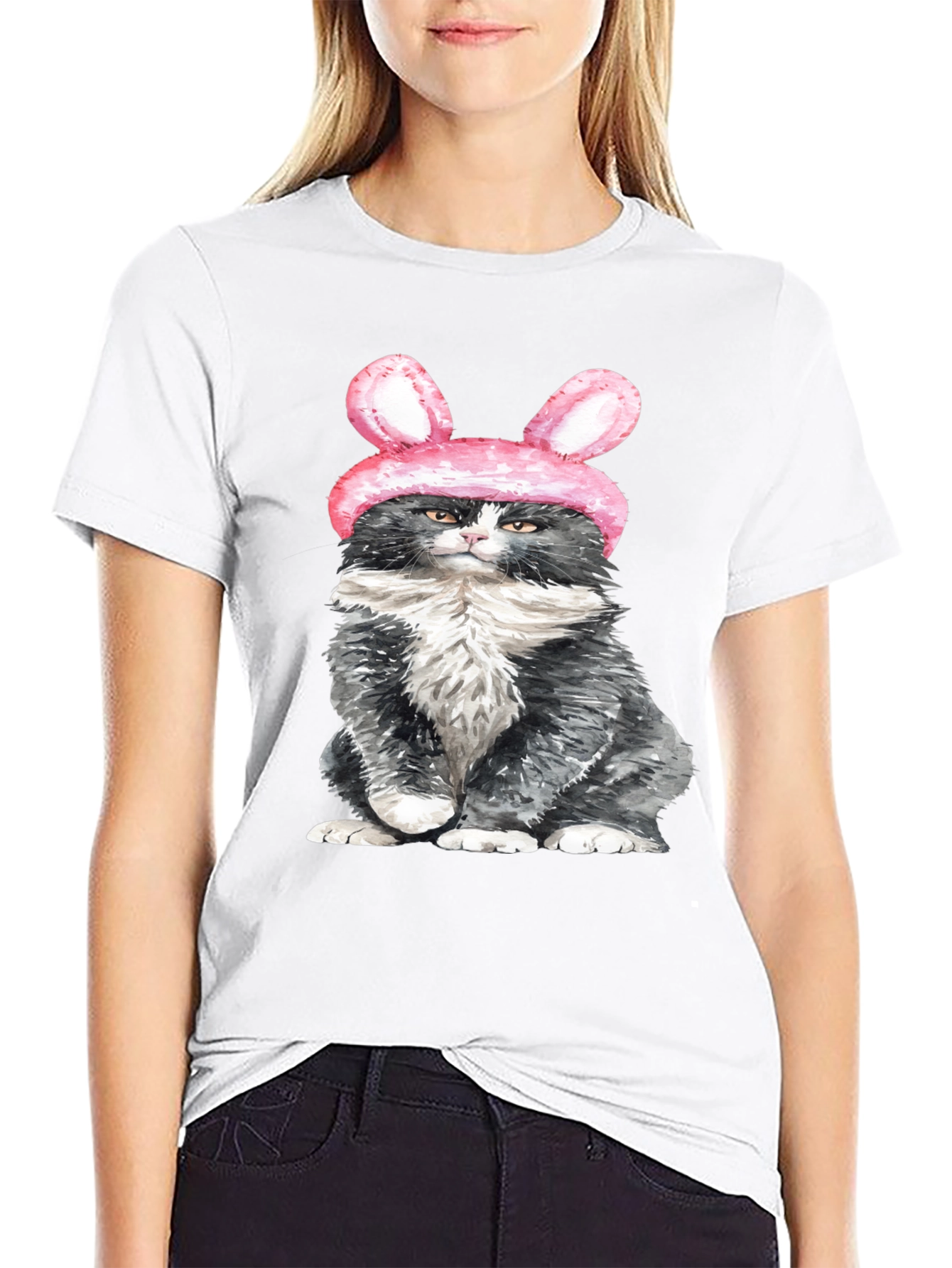 Cute Cat Bunny Ears T-Shirt