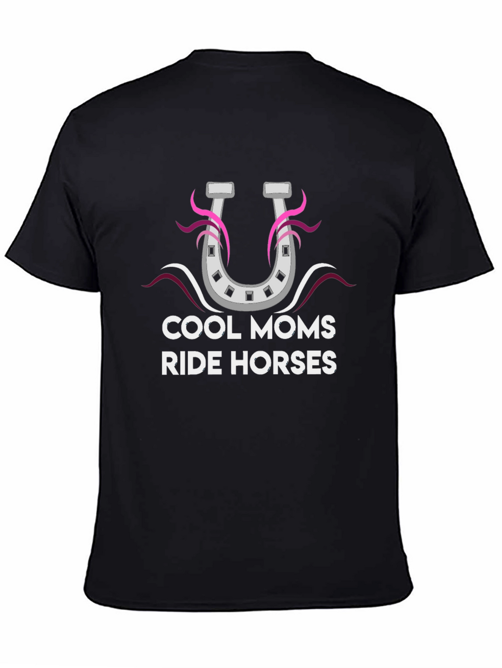 Cool Moms Ride Horses Black Graphic Tee
