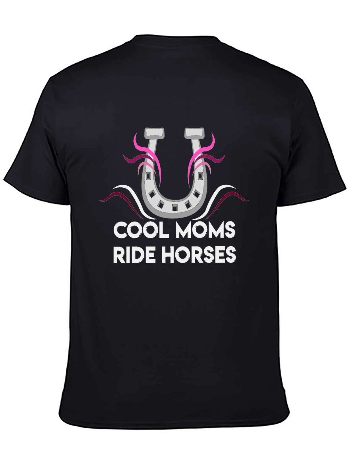 Cool Moms Ride Horses Black Graphic Tee