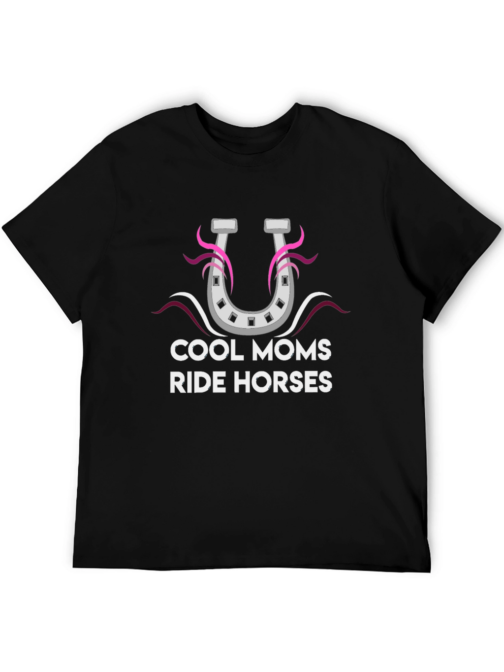 Cool Moms Ride Horses Black Graphic Tee