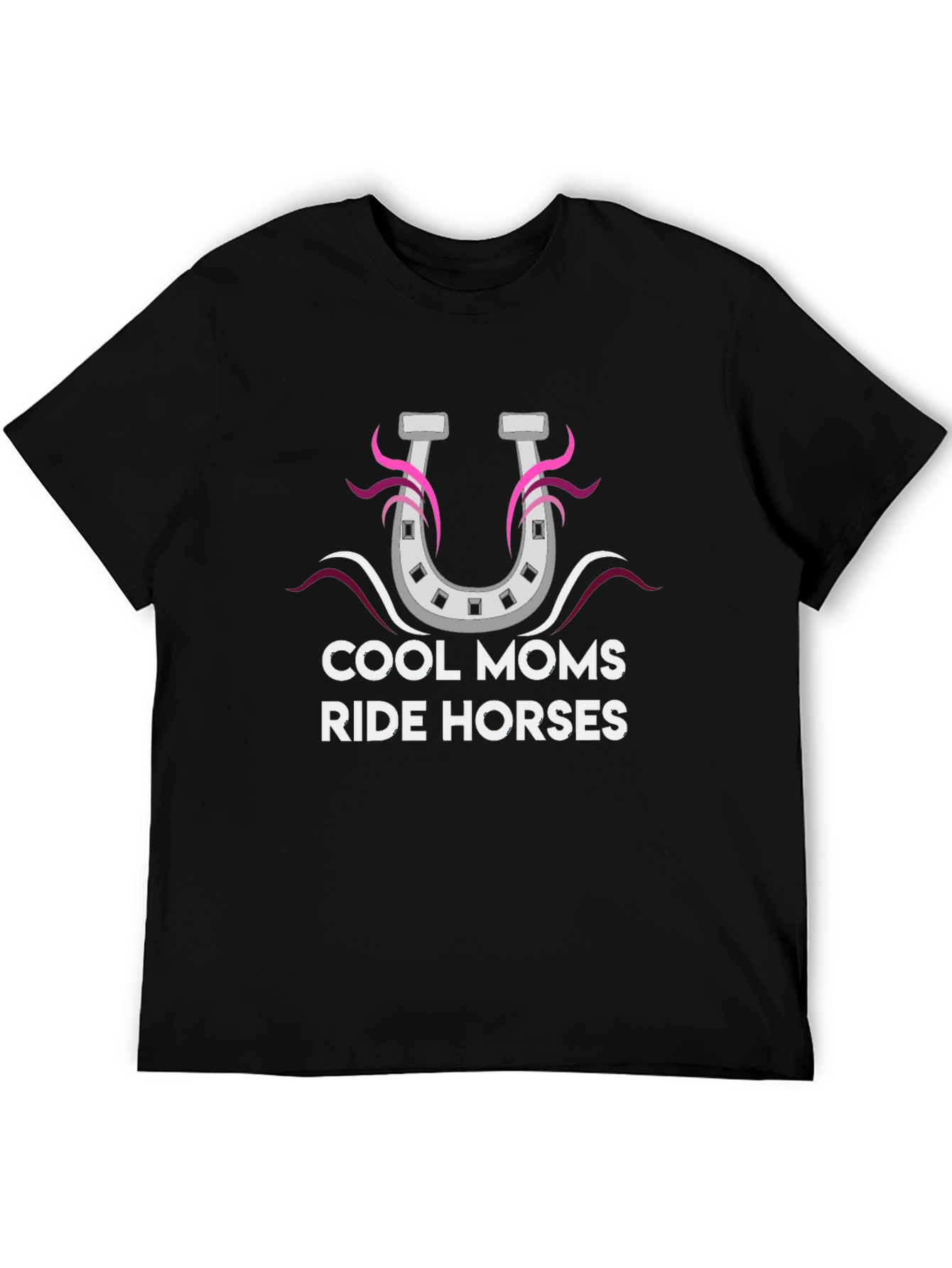 Cool Moms Ride Horses Black Graphic Tee