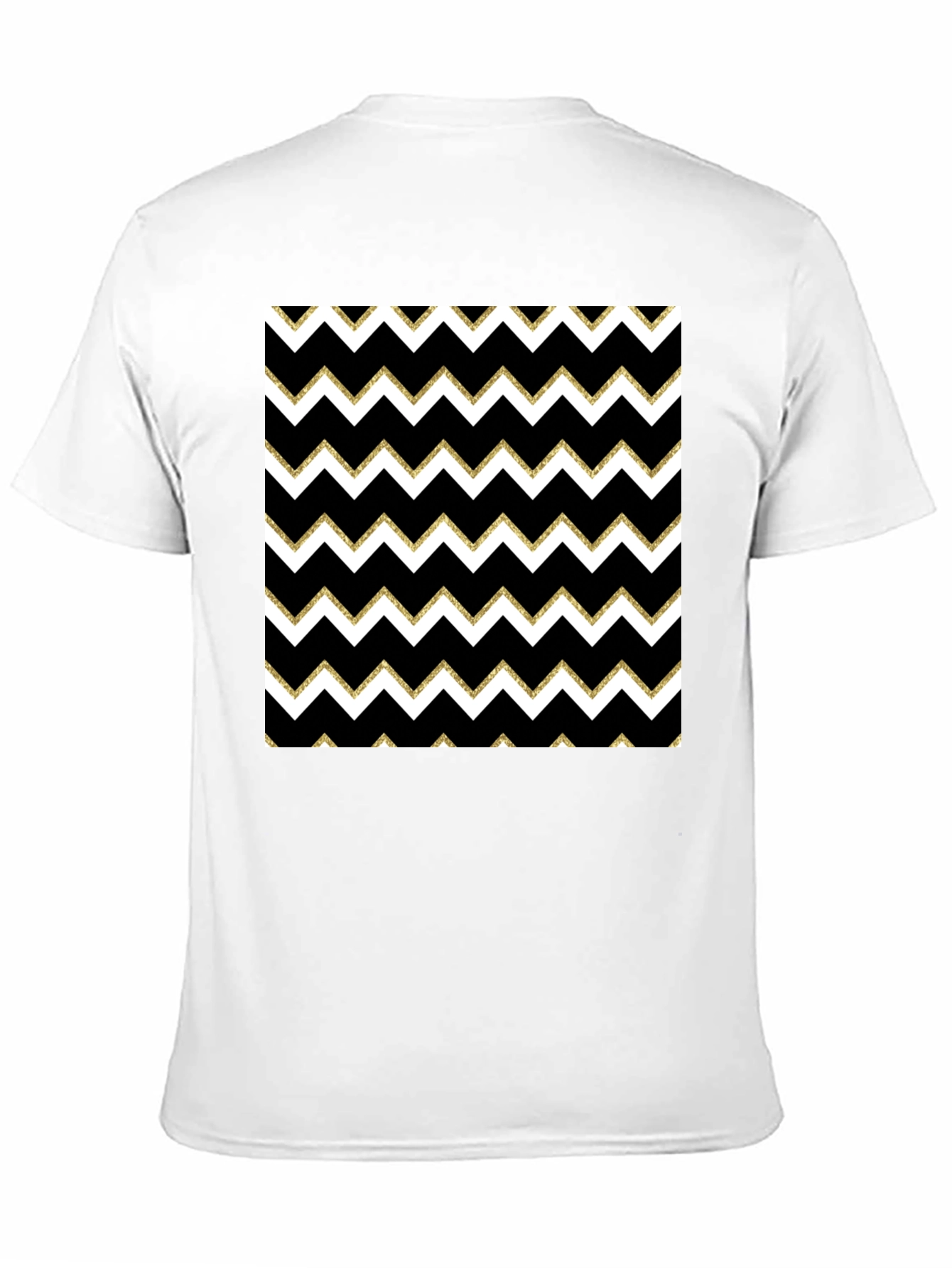 Stylish Black T-Shirt with Chevron Pattern
