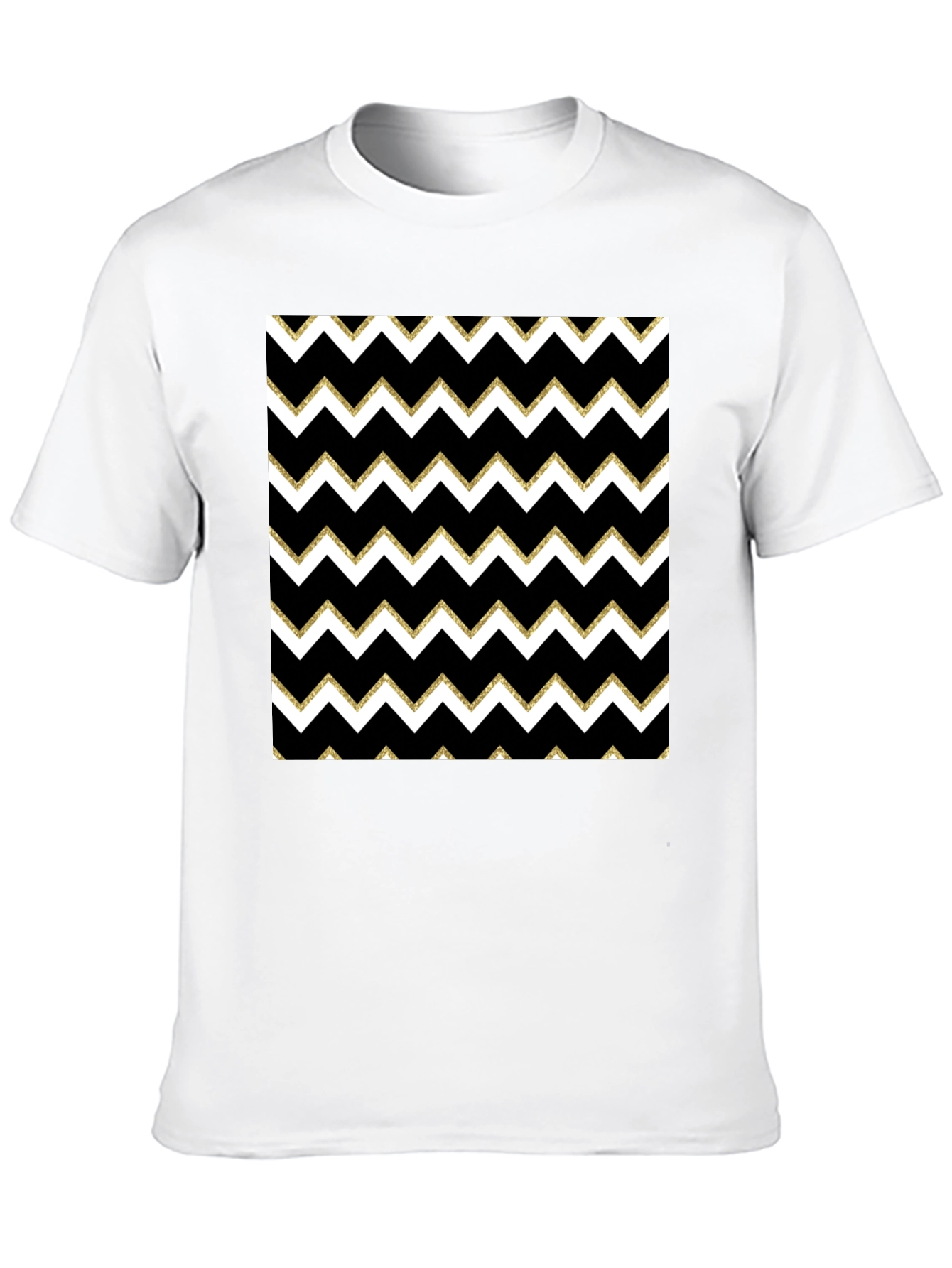 Stylish Black T-Shirt with Chevron Pattern