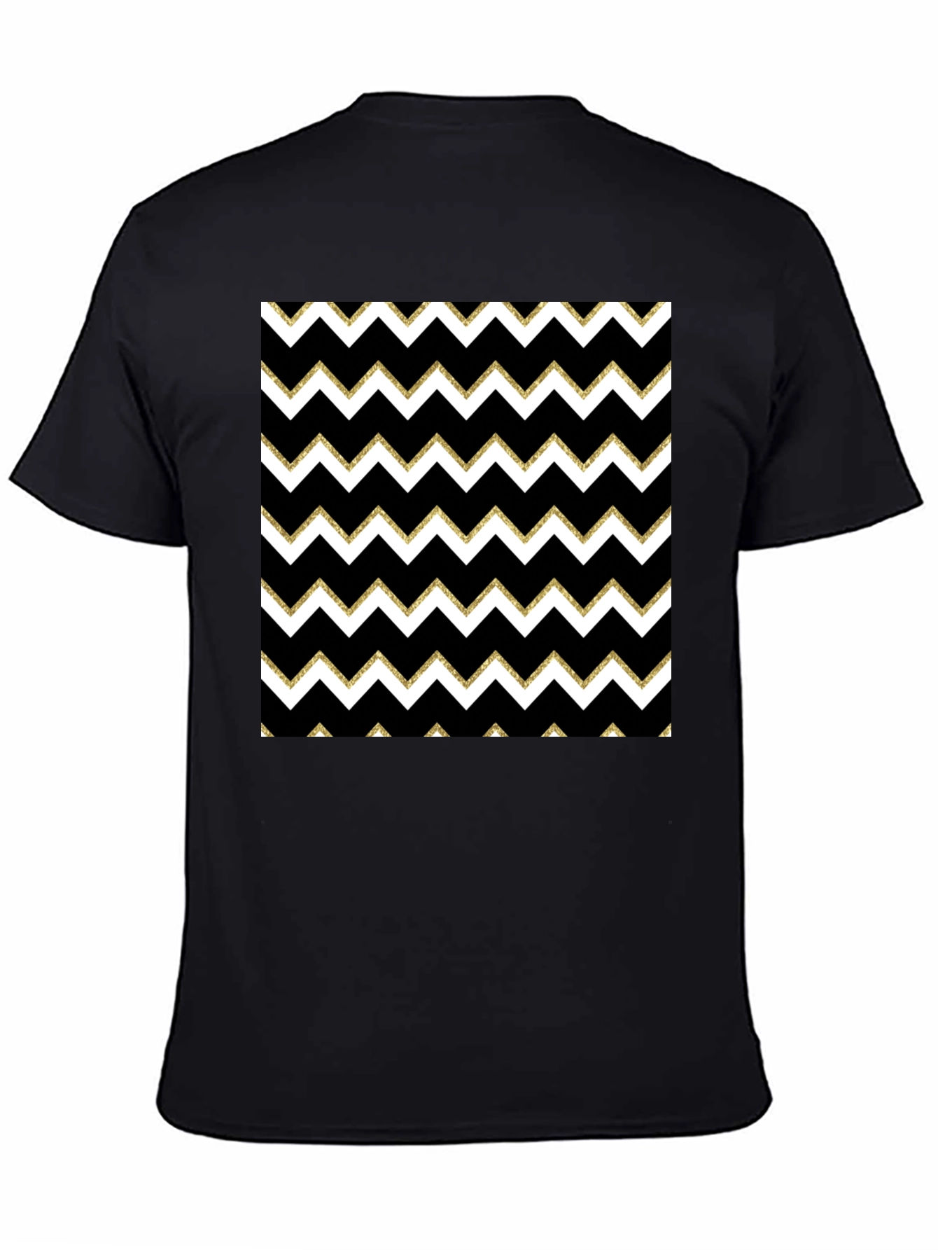 Stylish Black T-Shirt with Chevron Pattern