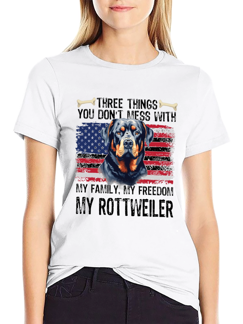 Rottweiler American Flag T-Shirt