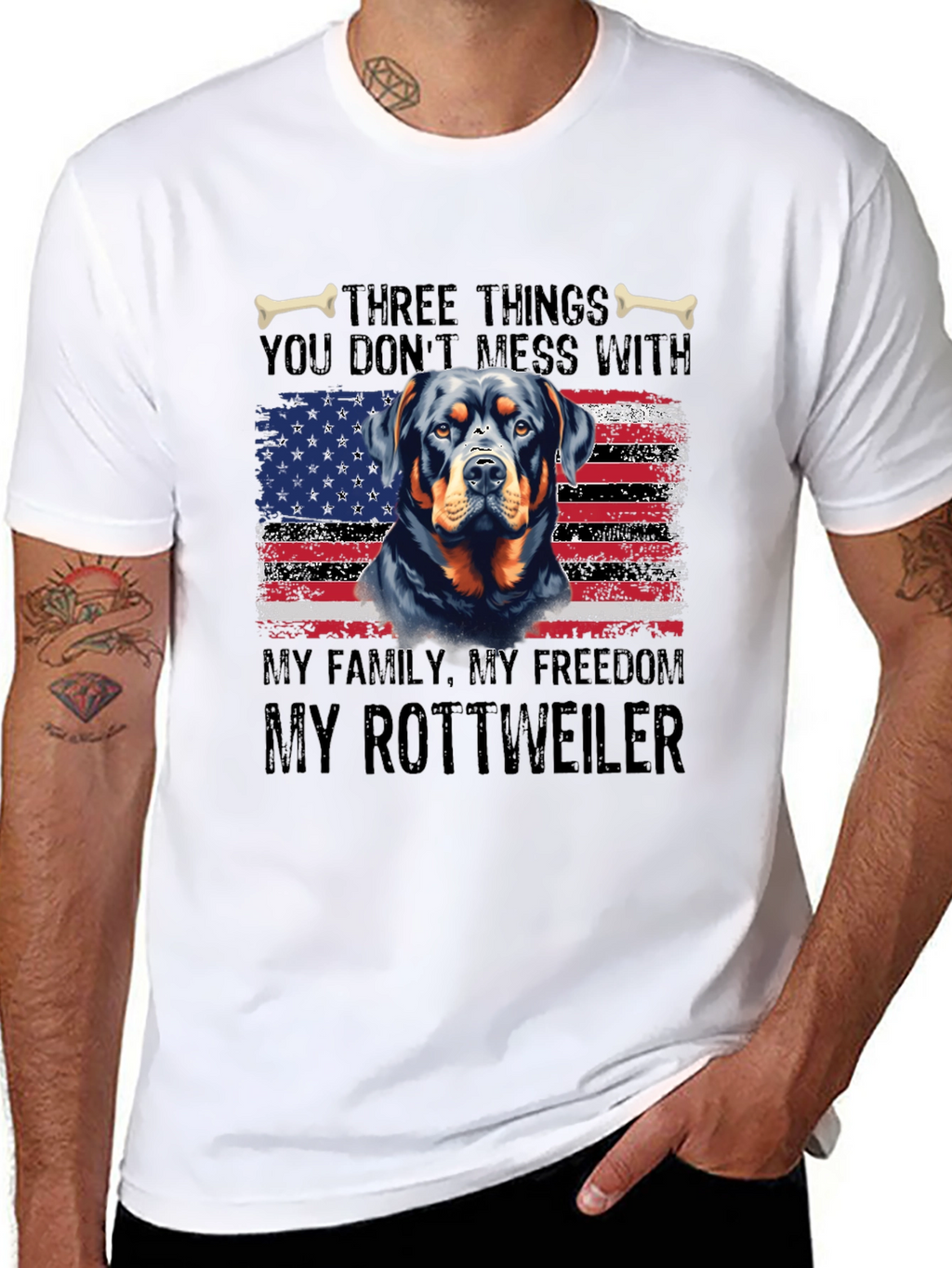 Rottweiler American Flag T-Shirt