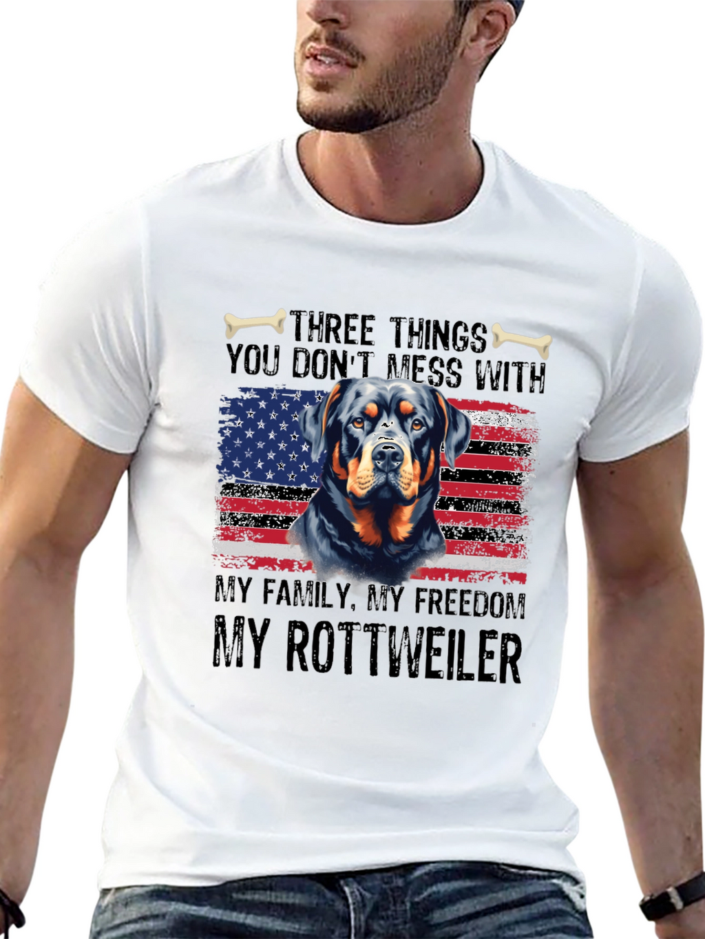 Rottweiler American Flag T-Shirt