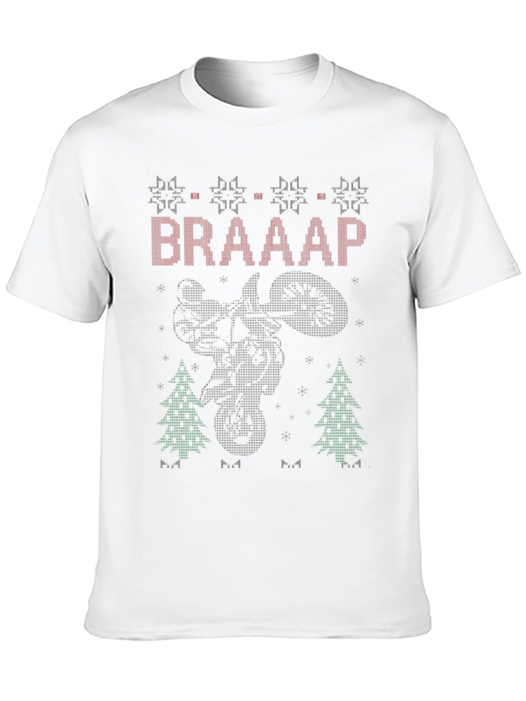 BRAAAP Motocross Ugly Christmas Sweater Style T-Shirt