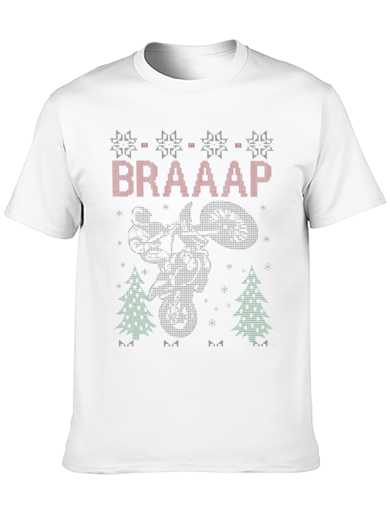 BRAAAP Motocross Ugly Christmas Sweater Style T-Shirt