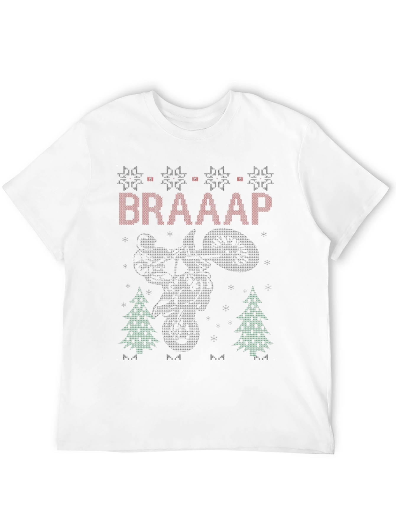 BRAAAP Motocross Ugly Christmas Sweater Style T-Shirt