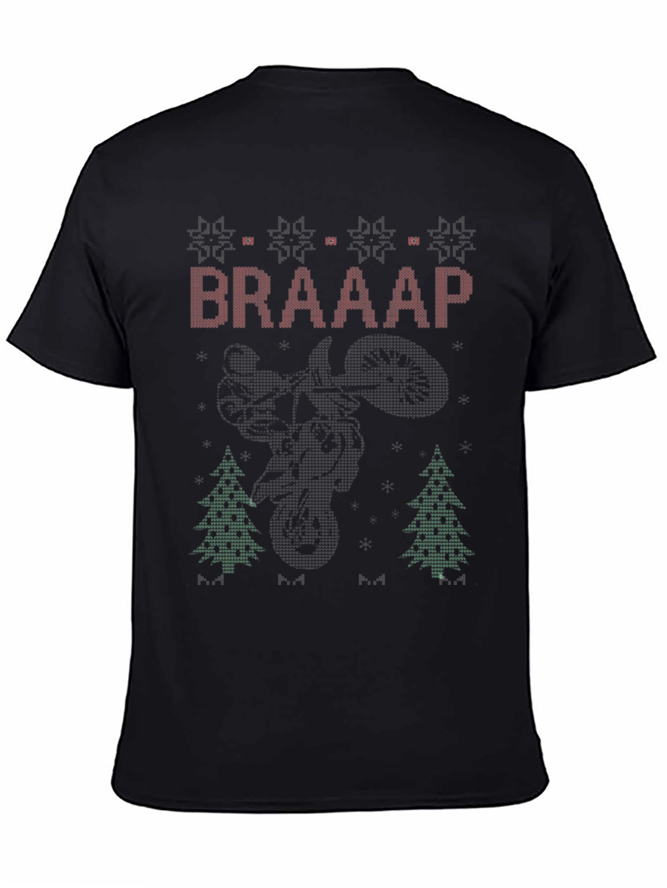 BRAAAP Motocross Ugly Christmas Sweater Style T-Shirt