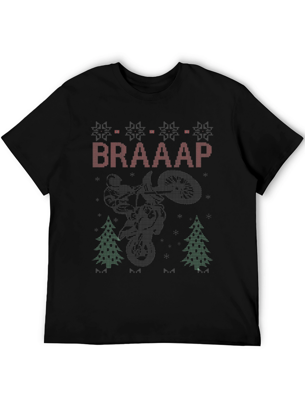 BRAAAP Motocross Ugly Christmas Sweater Style T-Shirt