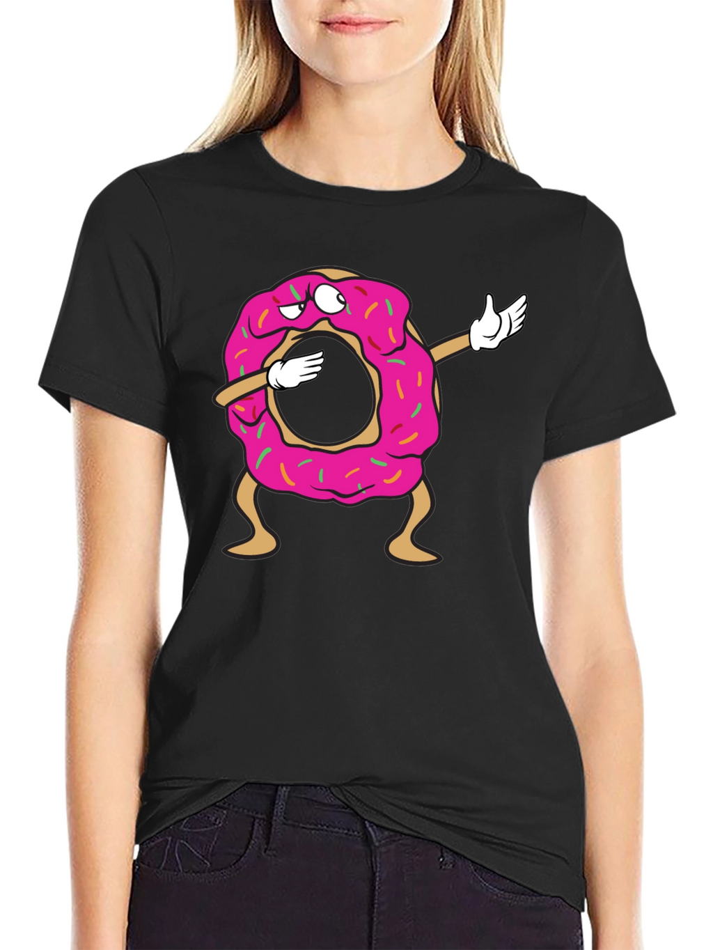 Dabbing Donut Graphic T-Shirt - Fun & Stylish Tee