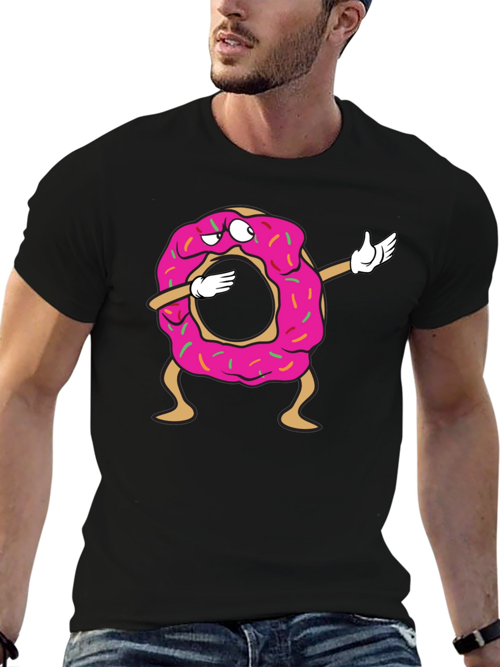 Dabbing Donut Graphic T-Shirt - Fun & Stylish Tee