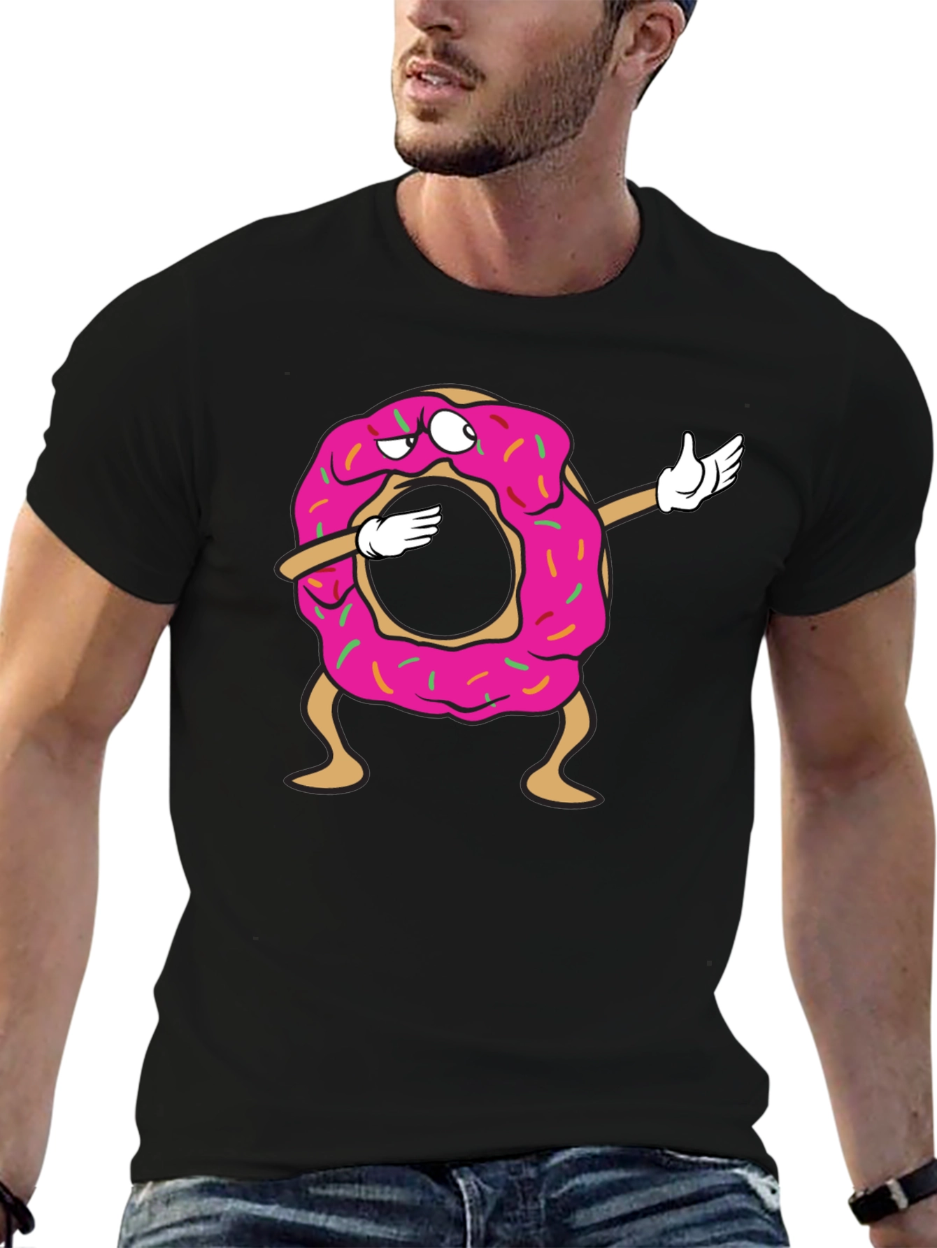 Dabbing Donut Graphic T-Shirt - Fun & Stylish Tee