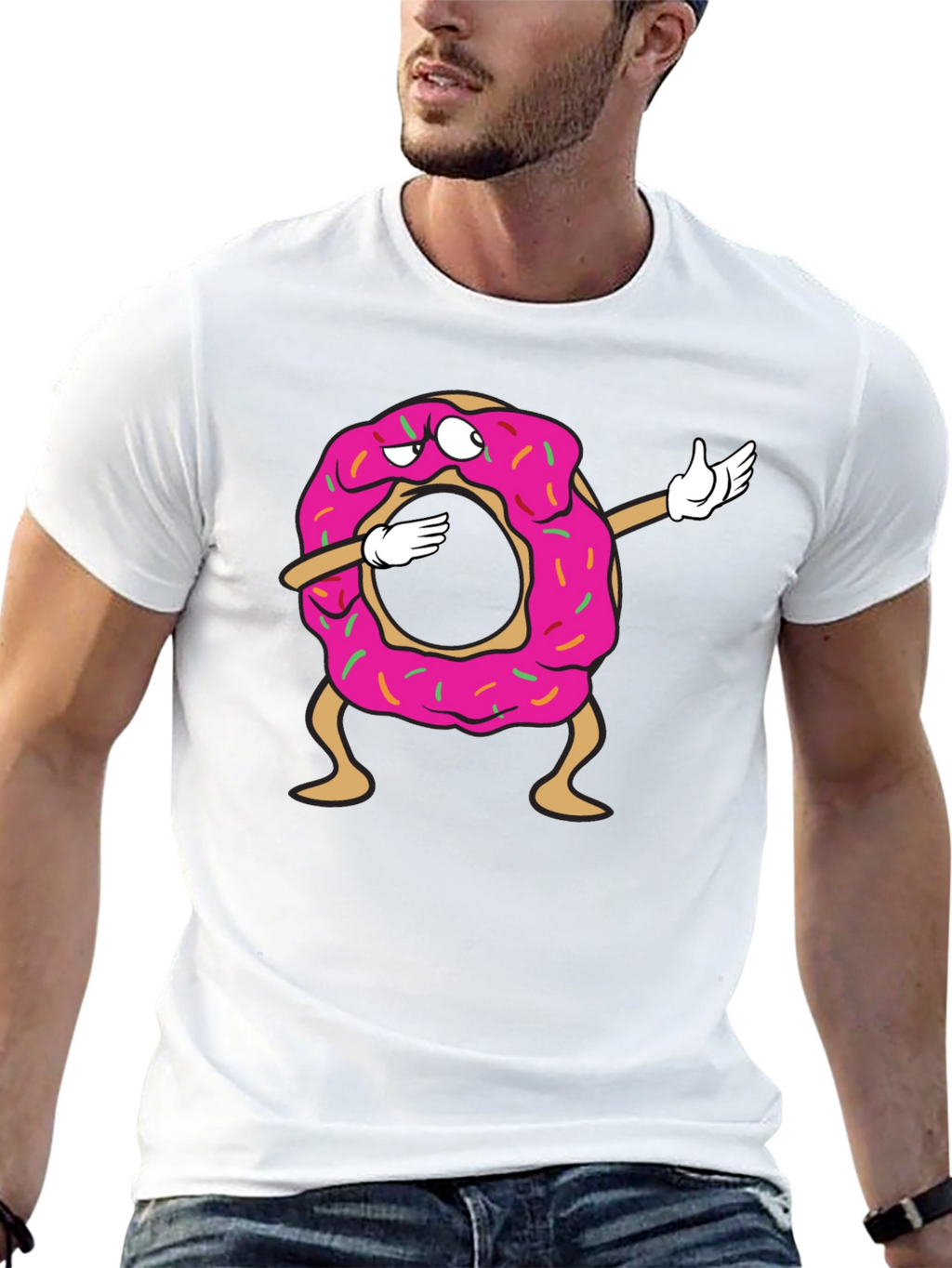 Dabbing Donut Graphic T-Shirt - Fun & Stylish Tee