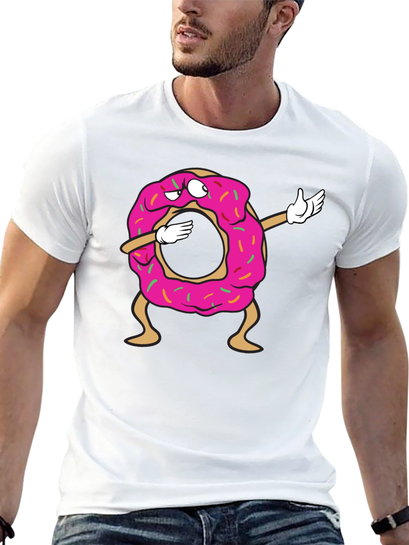 Dabbing Donut Graphic T-Shirt - Fun & Stylish Tee