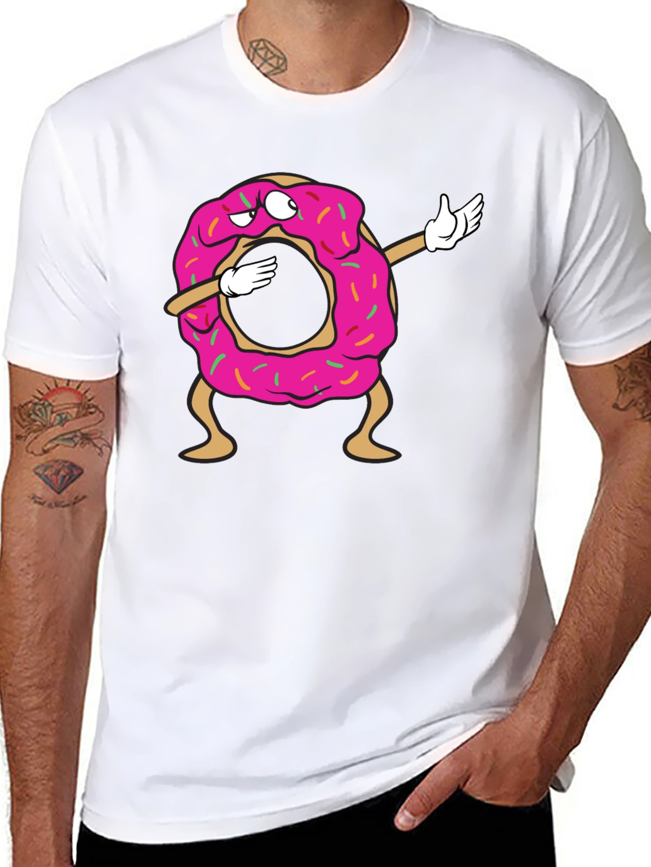 Dabbing Donut Graphic T-Shirt - Fun & Stylish Tee