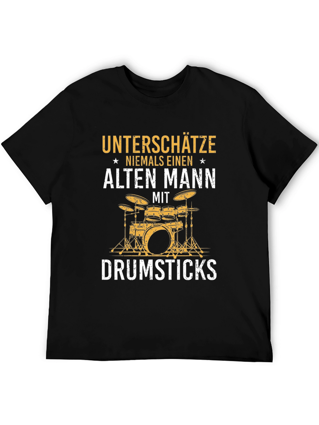 Drummer Dad T-Shirt - Alten Mann Drumsticks