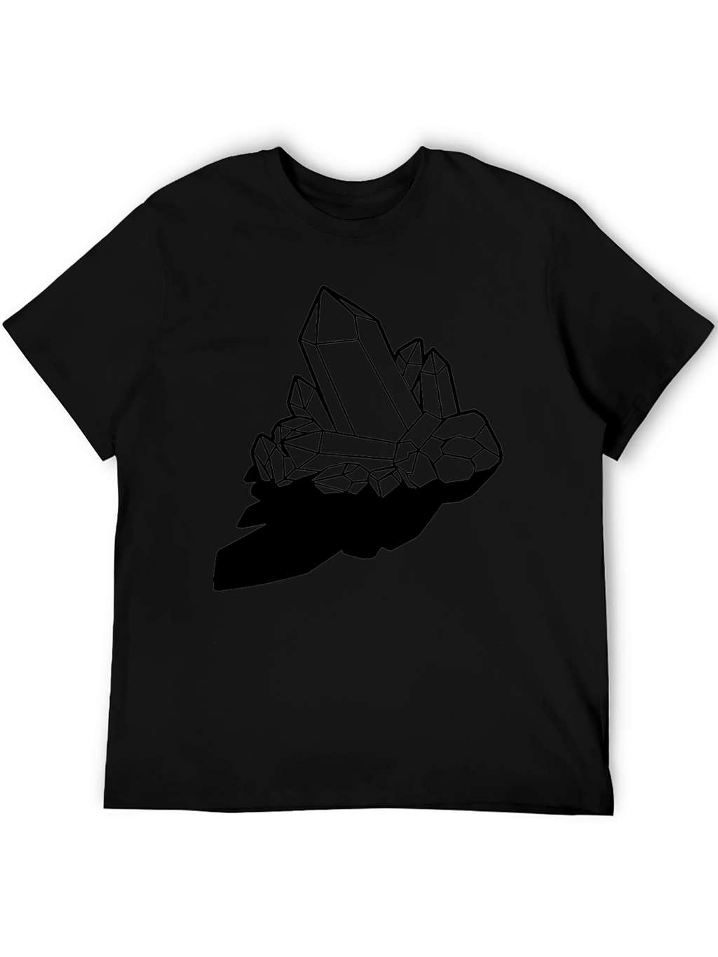 Geometric Crystal Print Black T-Shirt