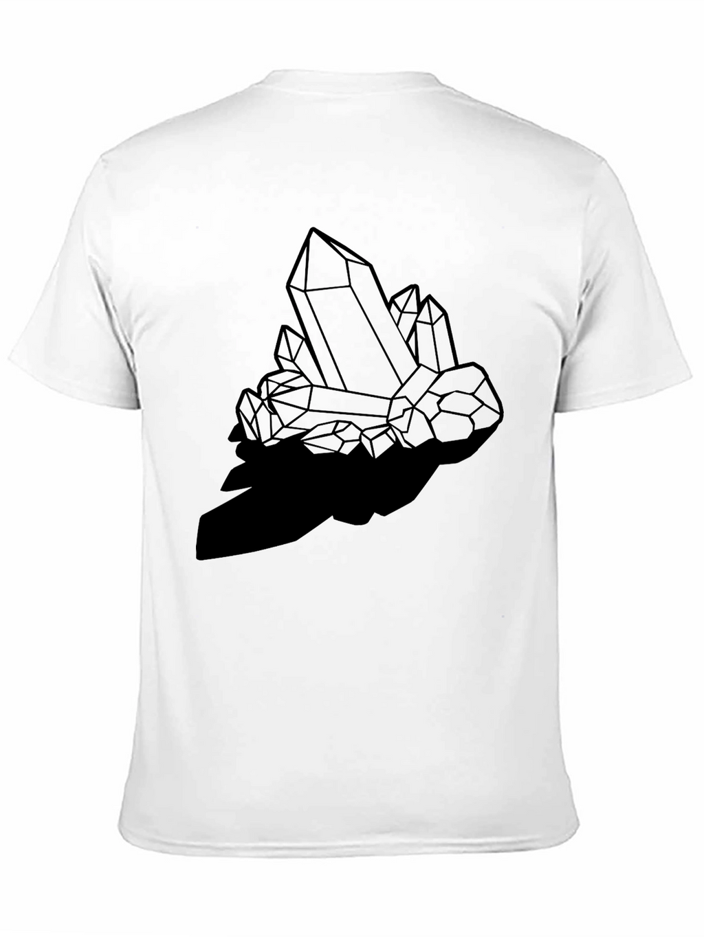 Geometric Crystal Print Black T-Shirt