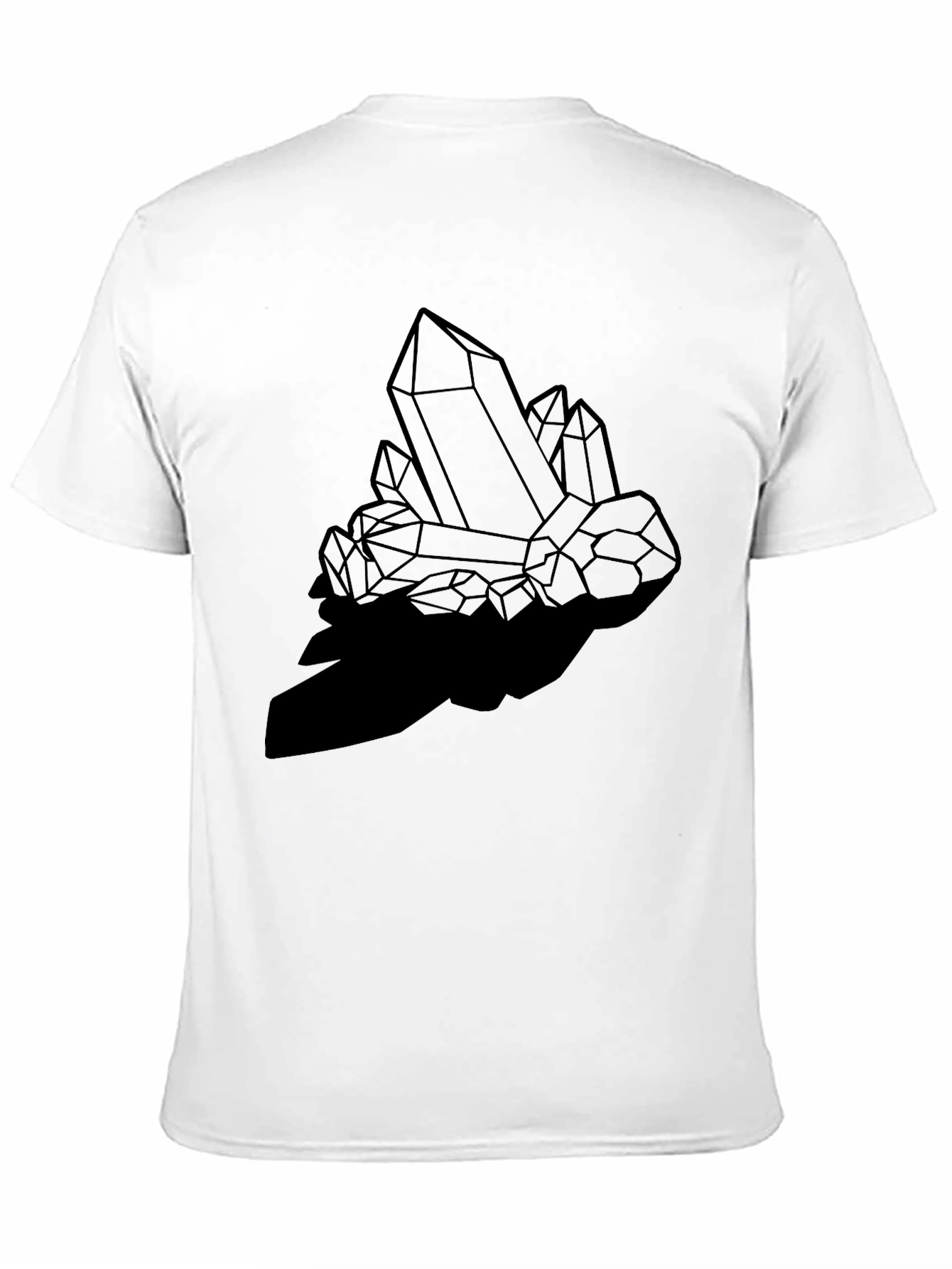 Geometric Crystal Print Black T-Shirt