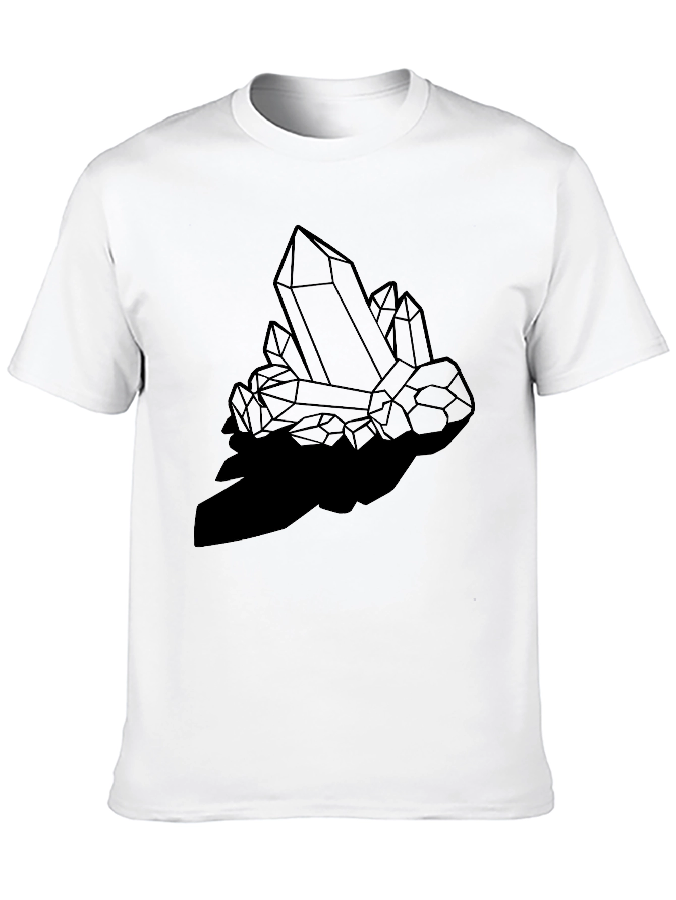 Geometric Crystal Print Black T-Shirt