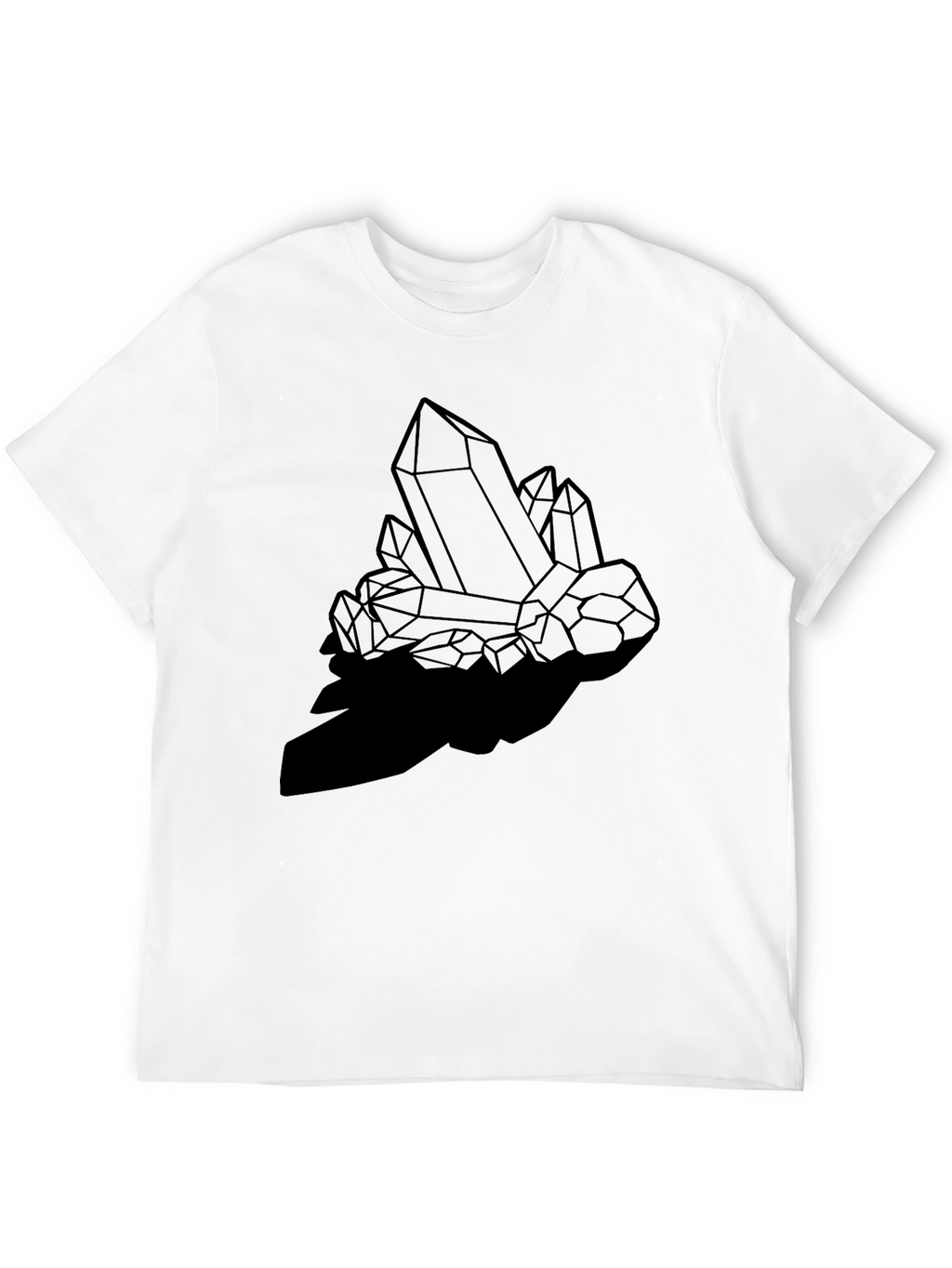 Geometric Crystal Print Black T-Shirt