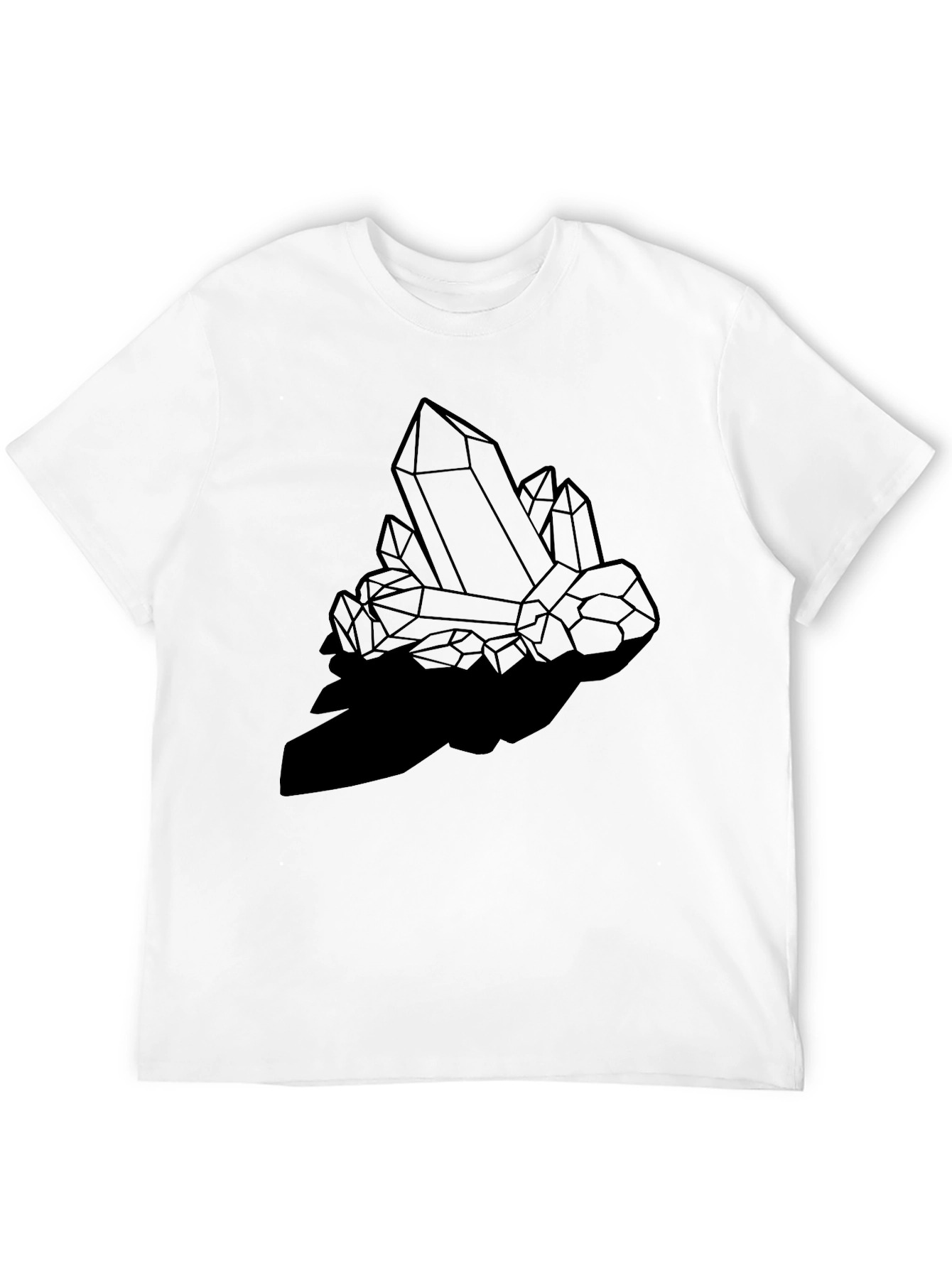 Geometric Crystal Print Black T-Shirt