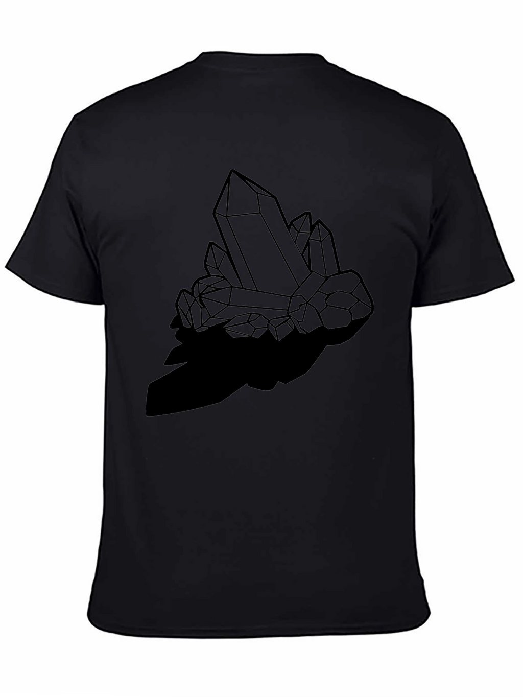 Geometric Crystal Print Black T-Shirt
