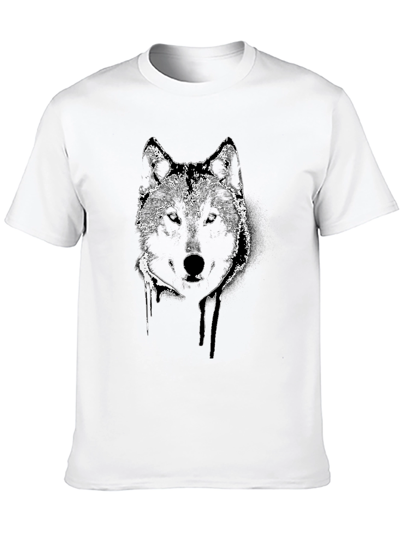 Wolf Graphic Tee - Black Cotton Blend