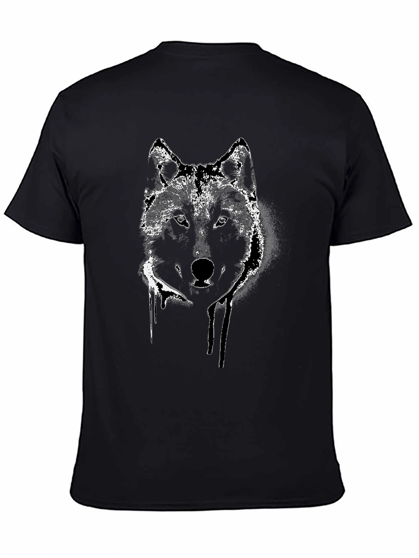 Wolf Graphic Tee - Black Cotton Blend